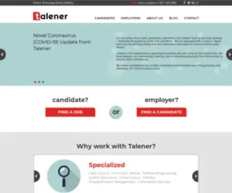 Talener.com(Technology Staffing) Screenshot