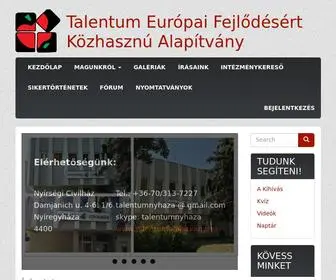 Talentumalapitvany.hu(Címlap) Screenshot