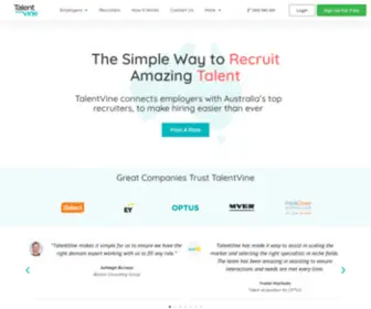 Talentvine.com.au(Australia's Trusted Recruitment Marketplace) Screenshot