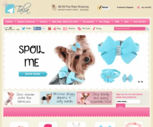 Taliadogboutique.com(Designer Dog Clothes) Screenshot