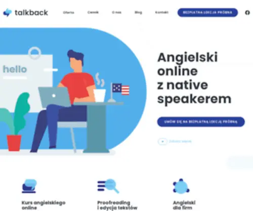 Talkback.pl(Angielski z Native Speakerem online) Screenshot