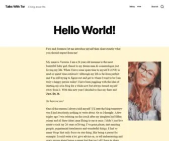 Talkswithtor.com(A blog about life) Screenshot