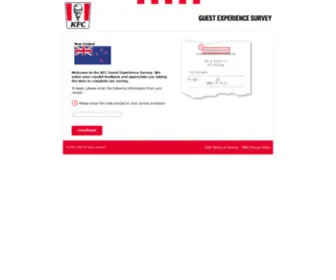 Talktokfc.co.nz(KFC New Zealand Guest Experience Survey) Screenshot