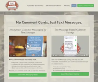 Talktothemanager.com(Real-time Anonymous Customer Feedback by Text Message) Screenshot
