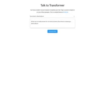 Talktotransformer.com(InferKit) Screenshot
