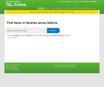 Talonline.ca(Find items in libraries across Alberta) Screenshot