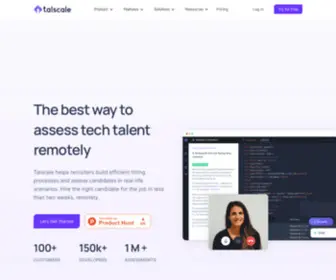 Talscale.com(Best way to Assess Tech Talent Remotely) Screenshot