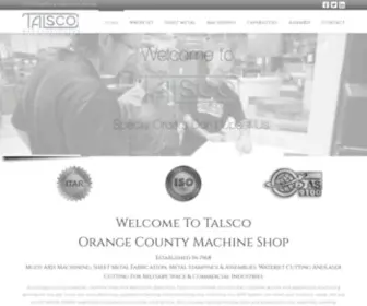 Talsco.com(Orange County Water Jet Cutting Machine Shop Fabrication Garden Grove) Screenshot