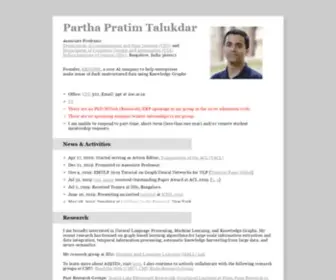 Talukdar.net(Partha Pratim Talukdar) Screenshot