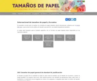 Tamanosdepapel.com(Tamaños) Screenshot