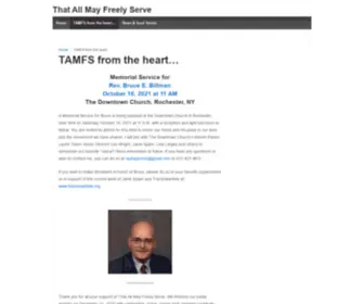 Tamfs.org(That All May Freely Serve) Screenshot