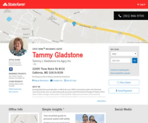 Tammygladstoneinsurance.com(State Farm Insurance Agent Tammy Gladstone in California MD) Screenshot