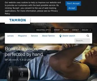 Tamron.eu(Tamron) Screenshot