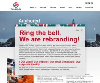 Tamrose.com(Tamrose Marine Logistics) Screenshot