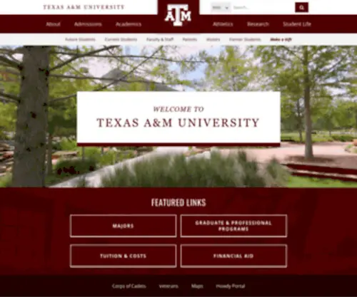 Tamu.edu(Texas A&M University) Screenshot