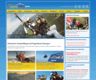 Tandemfliegen.aero(Paragliding Gutschein für Tandemflug oder Flugticket für Gleitschirmflug mit Tandempilot) Screenshot