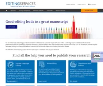 Tandfeditingservices.com(Editing services for research authors) Screenshot