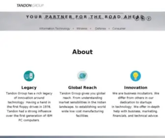 Tandongroup.com(Tandon Group Incubating technology startups with business) Screenshot