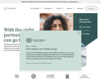 TandymGroup.com(Contract Staffing & Direct Hire Recruitment Agency) Screenshot