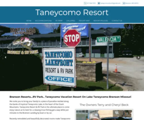 Taneycomoresort.com(Taneycomo Resort) Screenshot
