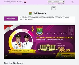 Tangerangkab.go.id(Website Terpadu Pemerintah Kabupaten Tangerang) Screenshot