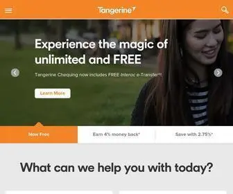 Tangerine.ca Screenshot