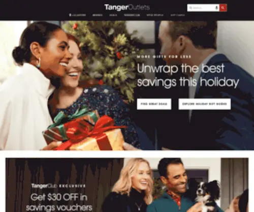 Tangeroutlets.com(Tanger) Screenshot