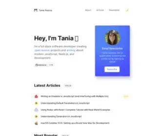 Taniarascia.com(Tania Rascia) Screenshot