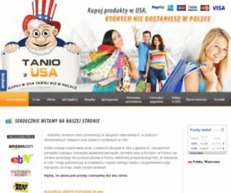 Taniozusa.pl(Wysyłka i pośrednictwo w zakupach z USA do Polski) Screenshot