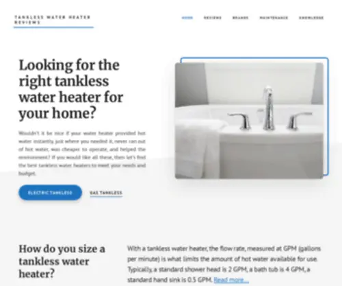 Tanklessreview.com(On-demand water heater reviews, tips and guide) Screenshot