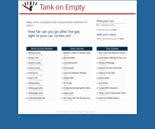 Tankonempty.com(Tank on Empty) Screenshot