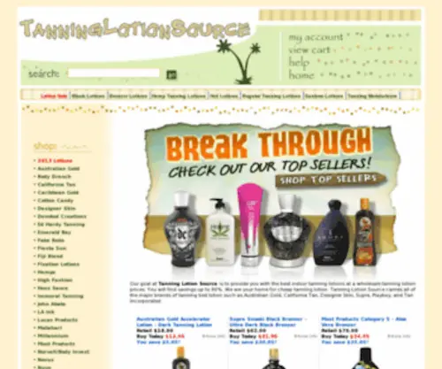 Tanninglotionsource.com(Buy Tanning Lotion) Screenshot