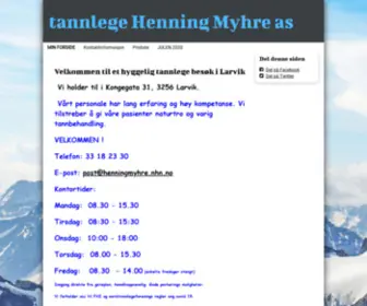 Tannlegehenningmyhre.com(MIN FORSIDE) Screenshot