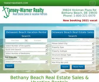 Tanseywarner.com(Bethany Beach Vacation Rentals) Screenshot