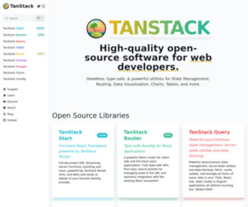 Tanstack.com(High quality open) Screenshot