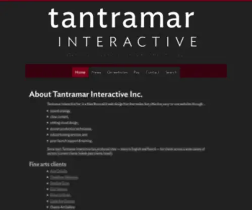 Tantramar.ca(About Tantramar Interactive Inc) Screenshot