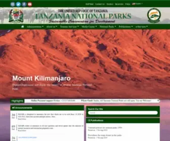 Tanzaniaparks.go.tz(TANZANIA NATIONAL PARKS) Screenshot