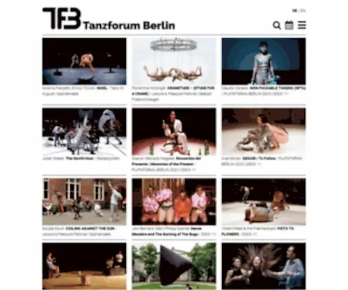 TanzForumberlin.de(Tanzforum Berlin ist eine Videoplattform für zeitgenössischen Tanz in Berlin. / Tanzforum Berlin) Screenshot