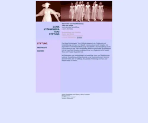 Tanzstiftung.ch(Tanzstiftung Stipendien DARIA NYZANKIWSKA TANZ STIFTUNG Ballettstiftung Ballett Stiftung Luzern Schweiz) Screenshot
