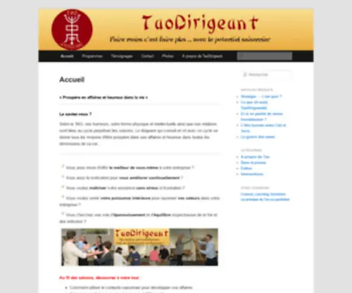 Taodirigeant.com(Le site des dirigeants prospères et heureux) Screenshot