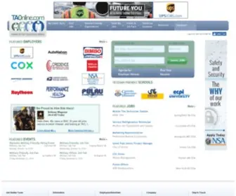 Taonline.com(Largest source of military transition assistance information and jobs for veterans) Screenshot