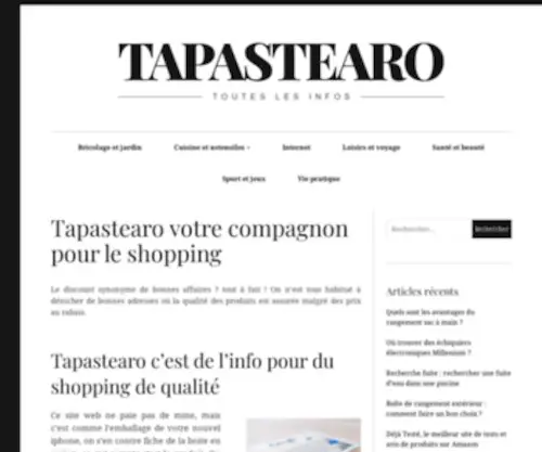 Tapastearo.com(Tapastearo votre compagnon pour le shopping) Screenshot