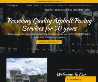 Tapaving.com(T&A Paving Inc) Screenshot