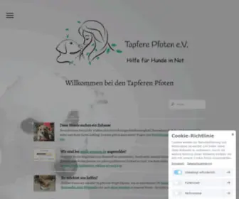 Tapfere-Pfoten.de(Willkommen bei den Tapferen Pfoten) Screenshot