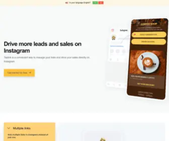 Taplink.ws(Landing page that drives your sales on Instagram) Screenshot