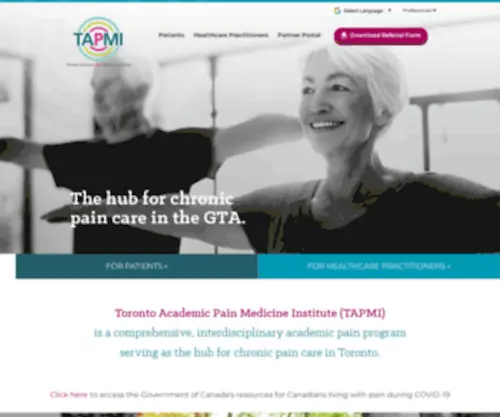 Tapmipain.ca(Toronto Academic Pain Medicine Institute (TAPMI)) Screenshot