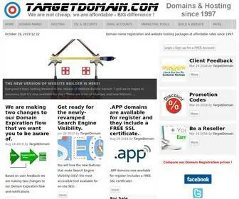 TargetDomain.com(Affordable domain name registration and web hosting) Screenshot