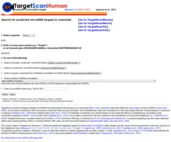 Targetscan.org(Targetscanhuman 8.0) Screenshot