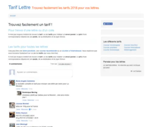 Tarif-Lettre.fr(Tarif lettre) Screenshot