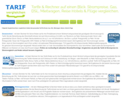 Tarif-Vergleichen.eu(Strom, Gas, DSL, Flüge, Mietwagen, Hotel & Reise) Screenshot